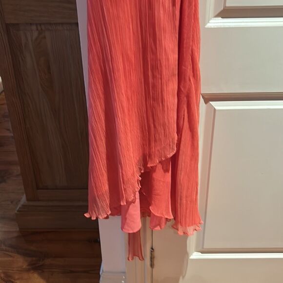 🎀 Revolve x house of Harlow 1960 wrap mesh midi dress coral - Picture 8 of 11